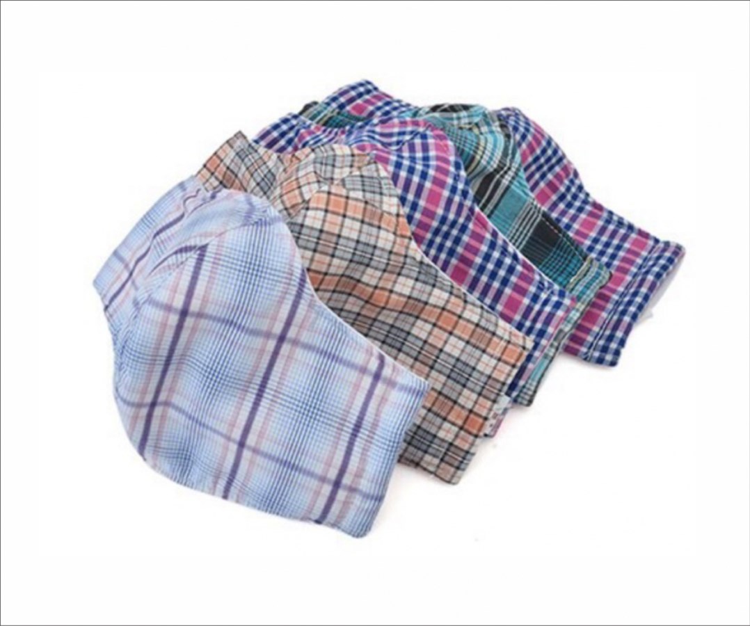 Khẩu Trang Vải Kẻ 3 Lớp