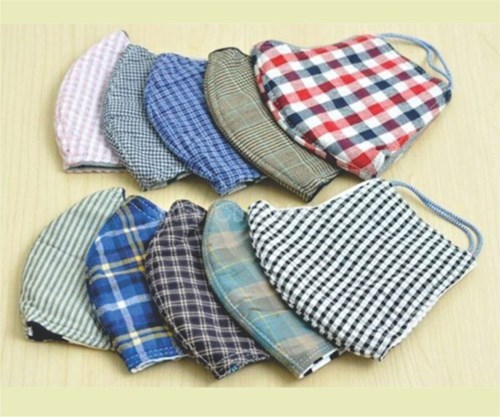 Khẩu Trang Vải Kẻ 3 Lớp
